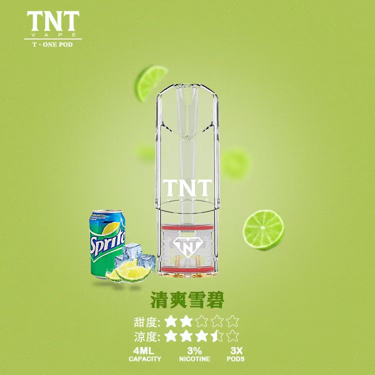 【深度評測】TNT煙彈清爽雪碧：指尖上的碳酸風暴，感受檸檬與氣泡交織的極致冰爽